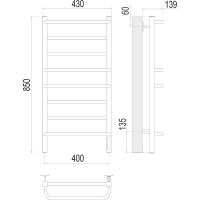 Электрический полотенцесушитель Terminus Евромикс квадро П8 400х850 4670078531247 Хром — фото 4, Электрические полотенцесушители
