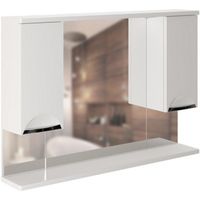 Зеркало со шкафом Mixline Этьен 100 540871 с подсветкой Белое — фото 1, Зеркальные шкафы в ванную