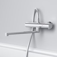 Смеситель для ванны AM.PM X-Joy F85A50900 универсальный с термостатом Хром — фото 5, Смеситель для ванны