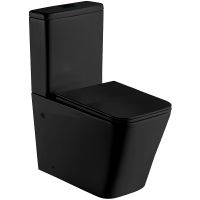 Унитаз компакт WeltWasser Gelbach 001 XL MT-BL 10000005776 Черный матовый с бачком и сиденьем Микролифт — фото 1, Напольные унитазы