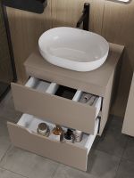 Тумба с раковиной Orange Line 60 Li-60TuLMDF+B05-480W подвесная Латте матовый — фото 4, Мебель для ванной