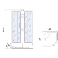 Душевая кабина River Nara XL 100x100 МТ Б/К 10000006203 с поддоном — фото 12, Душевые кабины