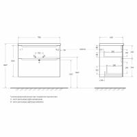 Тумба под раковину BelBagno Etna-H60 80 ETNA-H60-800-2C-SO-RN-P подвесная Rovere Nature — фото 17, Тумбы под раковину