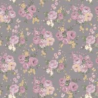 Обои Milassa Joli Joli3 007 Флизелин (1*10,05) Розовый/Серый, Цветы — фото 1, Обои для стен