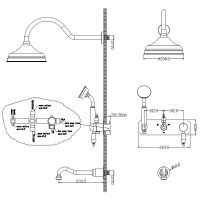 Душевая система Boheme Medici 308-SW Бронза — фото 2, Душевое оборудование. Душевая программа