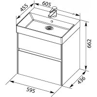 Тумба с раковиной Aquanet Бруклин 60 312875 подвесная Антрацит матовый — фото 25, Тумбы с раковиной