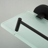 Стеклянная полка Frap F302 F30207 Черная матовая — фото 2, Полки для ванной и душа