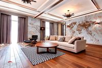 Фреска Ortograf Misto 33230 Фактура флок FLK Флизелин (4*2,7) Коричневый/Серый, Карты/Абстракция — фото 4, Фрески