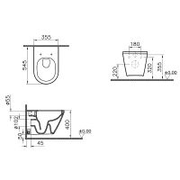 Комплект унитаза с инсталляцией Vitra Integra Round L-box с сиденьем Микролифт и клавишей смыва Хром матовый арт-9004B003-7202 — фото 8, Комплекты унитаз + инсталляция