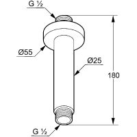 Кронштейн для верхнего душа Kludi A-Qa 6651587-00 Черный матовый Хром — фото 2, Кронштейны для верхнего душа