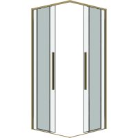 Душевой уголок Grossman Galaxy 70х70 300.K33.01.7070.32.00 профиль Золото сатин стекло прозрачное — фото 2, Душевые уголки