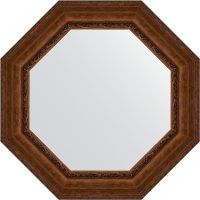 Зеркало Evoform Octagon 83х83 BY 3861 в багетной раме - Состаренная бронза с орнаментом 120 мм — фото 1, Мебель для ванной