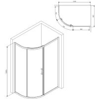 Душевой уголок AM.PM Like Solo Slide 120x80 W83UG-302U120CG профиль Хром глянцевый стекло тонированное — фото 6, Асимметричные душевые уголки