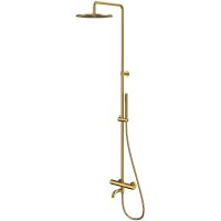 Душевая система Whitecross Y brushed gold Y1234GLB с термостатом Брашированное золото — фото 1, Душевое оборудование. Душевая программа