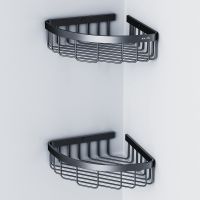 Комплект душевого уголка с душевой системой и аксессуарами AM.PM Gem 90x90 WK90EN профиль Черный матовый стекло прозрачное — фото 31, Душевые уголки четверть круга