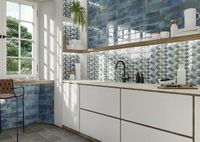 Керамическая плитка Mainzu Rev.Bellagio Escama blu 919349 настенная 10х30 см — фото 2, Керамическая плитка