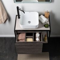 Тумба под раковину Aquanet Nova Lite Loft 75L 261654 подвесная Дуб рошелье — фото 8, Тумбы под раковину