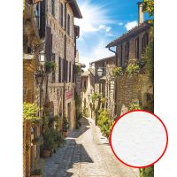 Фреска Ortograf Городской пейзаж 50060 Фактура бархат FX Флизелин (2*2,7) Бежевый/Зеленый/Голубой, Город/Цветы — фото 1, Фрески