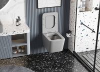 Унитаз Abber Rechteck AC1201MG подвесной Серый матовый с сиденьем Микролифт — фото 8, Унитазы