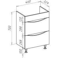 Тумба под раковину Bellezza Слим 50 4636506110422 Серый Натуральный дуб — фото 4, Тумбы под раковину