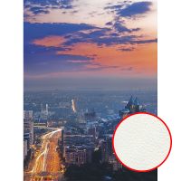 Фреска Ortograf Небоскребы 4324 Фактура флок FLK Флизелин (2*2,7) Синий/Оранжевый, Город — фото 1, Фрески