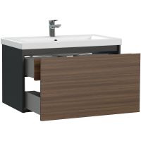 Товар: Тумба под раковину Cersanit Grande 80 64760 подвесная Черная Орех - фото 3 Тумба под раковину Cersanit Grande 80 64760 подвесная Черная Орех — фото 3, Мебель для ванной