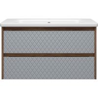 Товар: Тумба с раковиной Brevita Chester 90 УТ000022882 подвесная Серая матовая Дуб Чарльстон темно-коричневый - фото 2 Тумба с раковиной Brevita Chester 90 УТ000022882 подвесная Серая матовая Дуб Чарльстон темно-коричневый — фото 2, Мебель для ванной