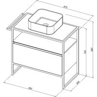 Тумба под раковину Allen Brau Priority 80 1.31002.PWM Папирус матовый — фото 17, Тумбы под раковину