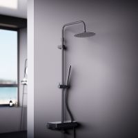 Душевая система Damixa Scandinavian Pure с термостатом Черная матовая арт-936760300 — фото 2, Душевые стойки