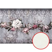 Фреска Ortograf Splendo 31737 Фактура флок FLK Флизелин (4*2,7) Серый/Зеленый, Цветы — фото 1, Фрески