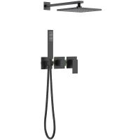 Душевая система Timo Selene SX-2169/03SM Черная матовая — фото 1, Встраиваемые душевые комплекты