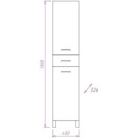 Шкаф пенал Onika Модерн 40.17 R 404010 с бельевой корзиной Белый — фото 5, Пеналы для ванной комнаты