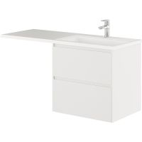 Тумба с раковиной Creto Cafor 130 R 19-W130R подвесная Белый глянец — фото 1, Мебель для ванной