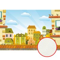 Фреска детская Ortograf Детские 4053 Фактура флок FLK Флизелин (4*2,7) Разноцветный, Город арт-4053 (флок FLK) — фото 1, Фрески