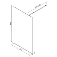 Душевая перегородка AM.PM Func 120 W84WI-120-F1-BTE профиль Черный стекло прозрачное — фото 7, Душевые перегородки