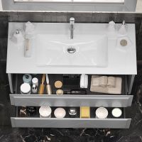 Товар: Тумба под раковину Opadiris Луиджи 120 00-00007192 подвесная Серая матовая - фото 5 Тумба под раковину Opadiris Луиджи 120 00-00007192 подвесная Серая матовая — фото 5, Мебель для ванной