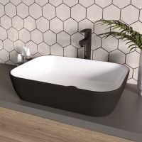 Раковина-чаша Grossman 46 GR-4041BW Белая Черная — фото 2, Раковины накладные