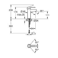 Смеситель для раковины Grohe Essence+ 34294001 Хром — фото 3, Смесители для раковины