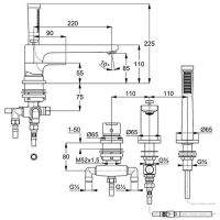 Смеситель на борт ванны Kludi Zenta SL 484480565 Хром — фото 2, Смесители на борт ванны