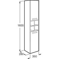 Шкаф пенал Roca Lago 35 857297444 подвесной Светлый дуб — фото 3, Пеналы для ванной комнаты