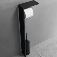 Напольная стойка Novellini Kuadra R90AKFPRS-H Черная матовая — фото 1, Стойки - набор держателей