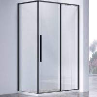 Душевой уголок Vincea Slim-N 140x80 VSR-4SN8014CLB профиль Черный стекло прозрачное — фото 7, Прямоугольные душевые уголки