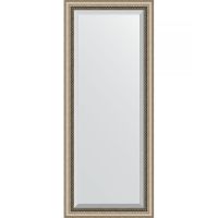 Зеркало Evoform Exclusive 153х63 BY 1182 с фацетом в багетной раме - Состаренное серебро с плетением 70 мм — фото 1, Мебель для ванной