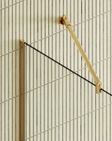 Душевая перегородка Maybah Glass MGD-677-3у 1090x1950 в узком профиле Золото стекло прозрачное — фото 7, Душевые перегородки