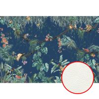 Фреска Ortograf Miracle 33869 Фактура флок FLK Флизелин (4*2,75) Синий/Разноцветный, Листья/Животные/Птицы — фото 1, Фрески