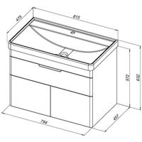 Тумба под раковину Aquanet Ирис new 80 подвесная Белая глянцевая арт-310150 — фото 9, Тумбы под раковину