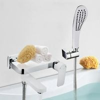 Смеситель для ванны Gappo G48 G3248 Белый Хром — фото 3, Смеситель для ванны