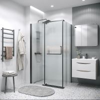 Душевой уголок Grossman Pragma 120х80 120.K33.03.1280.21.02 профиль Черный матовый стекло шиншилла — фото 3, Душевые уголки