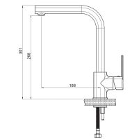 Смеситель для кухни GPD Pedra Colored MTE160-S Черный матовый — фото 3, Смесители