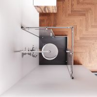 Душевой уголок AM.PM Sunny 80х80 W87G-403-8080-MT профиль Хром матовый стекло прозрачное — фото 5, Квадратные душевые уголки